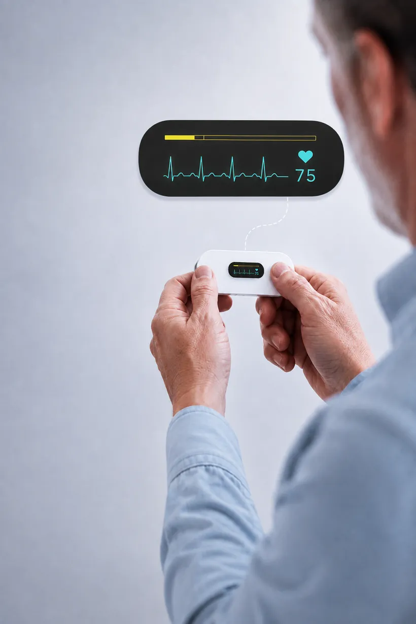 A patient recording an ECG
